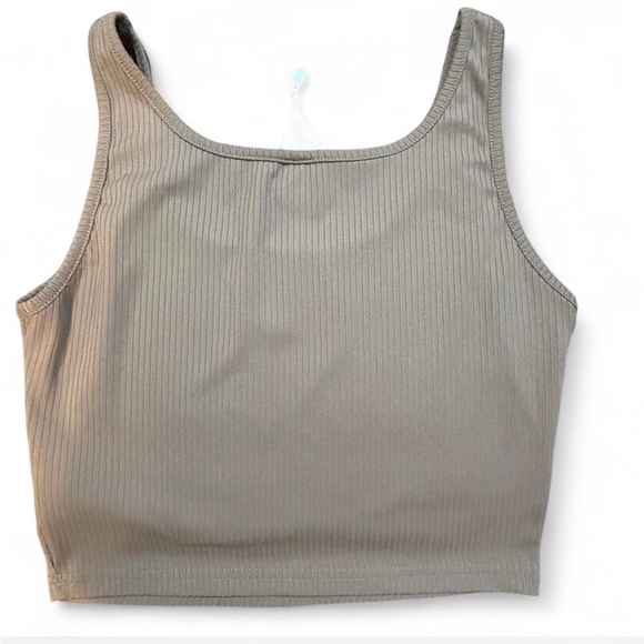 Brown Ribbed Tank Top - Picture 2 of 3